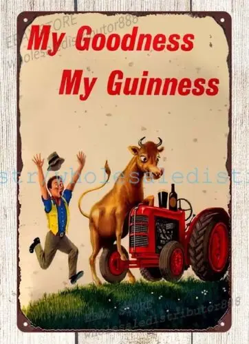 Моя доброта моя Гиннесса пиво корова трактор металлическая жестяная вывеска