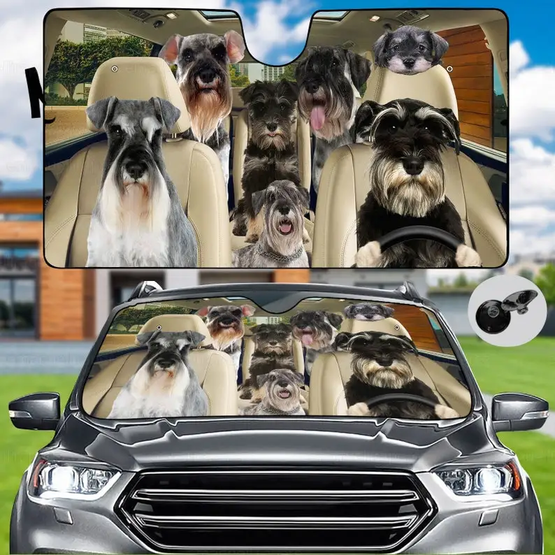 

Schnauzer Car Sunshade, Dog Car Decoration, Schnauzer Gifts, Auto Sun Shade, Gift For Dad, Schnauzer Car Windshield, Schnauzer C