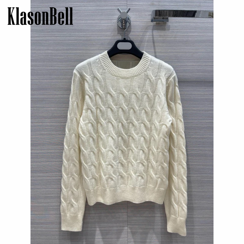 

9.2 KlasonBell Temperament Twist Knitted 100% Cashmere Pullover Sweater Women