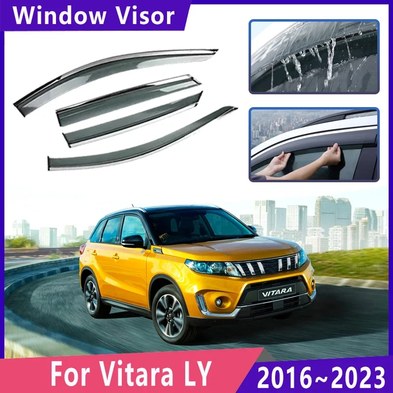 Для Suzuki Vitara LY MK4 2016 ~ 2023 Escudo козырек на боковое окно водостойкий дефлектор для