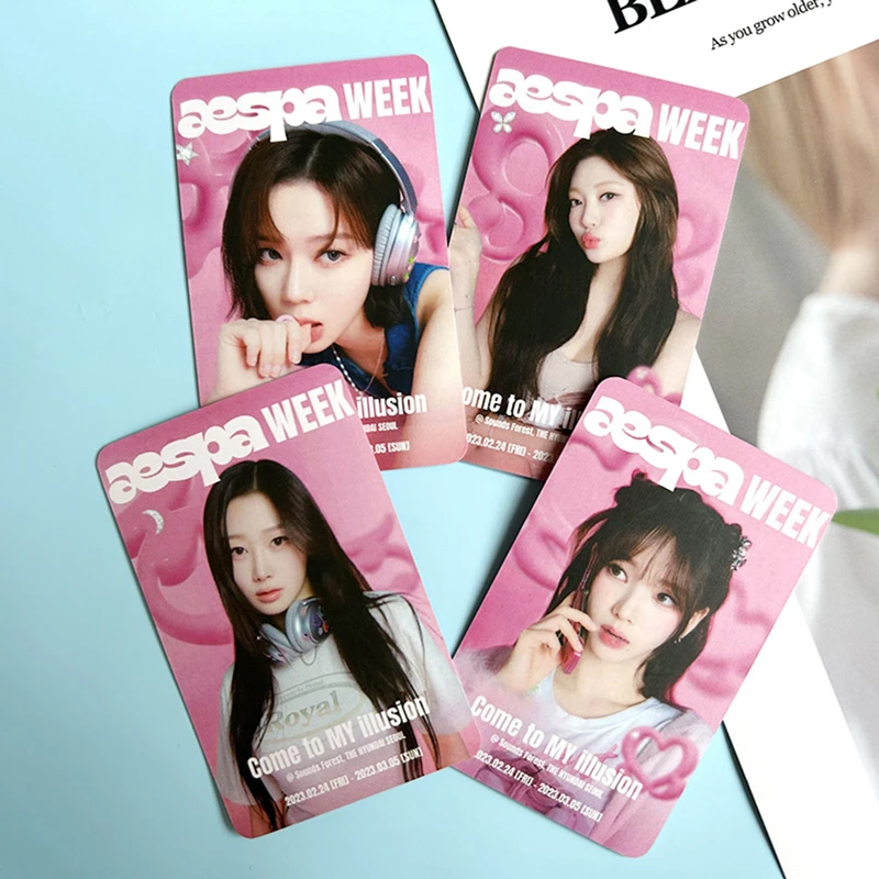 Альбом Kpop Aespa для девочек, фотооткрытки с ломо-картами, приходят в мой иллюзионный альбом, подарок для фанатов зимы NINGNING, 4 шт./набор