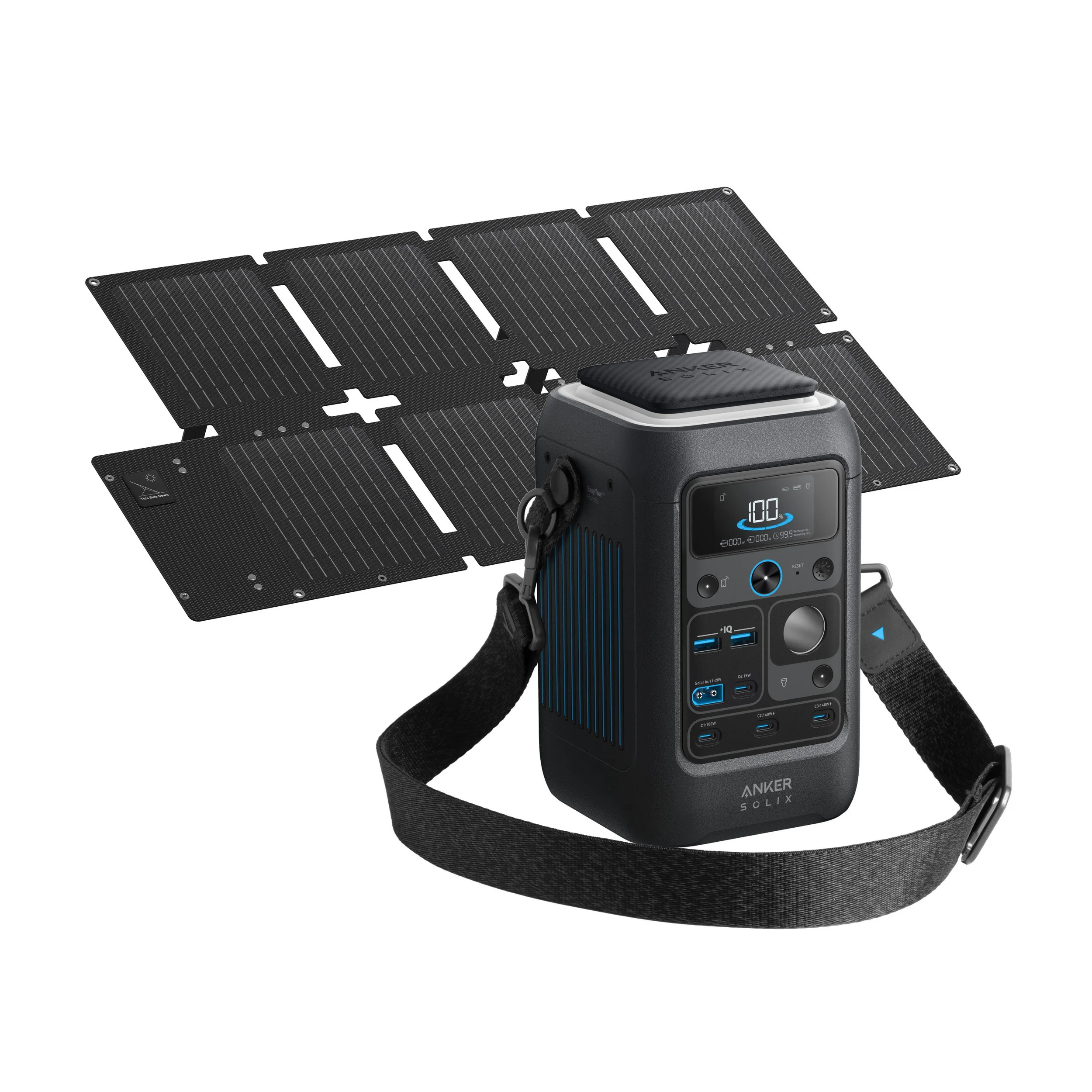 Anker SOLIX C300X DC Portable Battery Kit with 60W Solar Panel – 300W DC Output