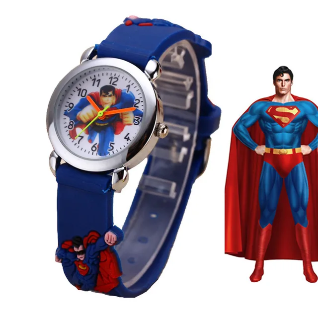 Disney Superman Car Children Cartoon Watches Spiderman Colorful Led Light Boys Watch Girls KidsGift Clock Wristwatch 1