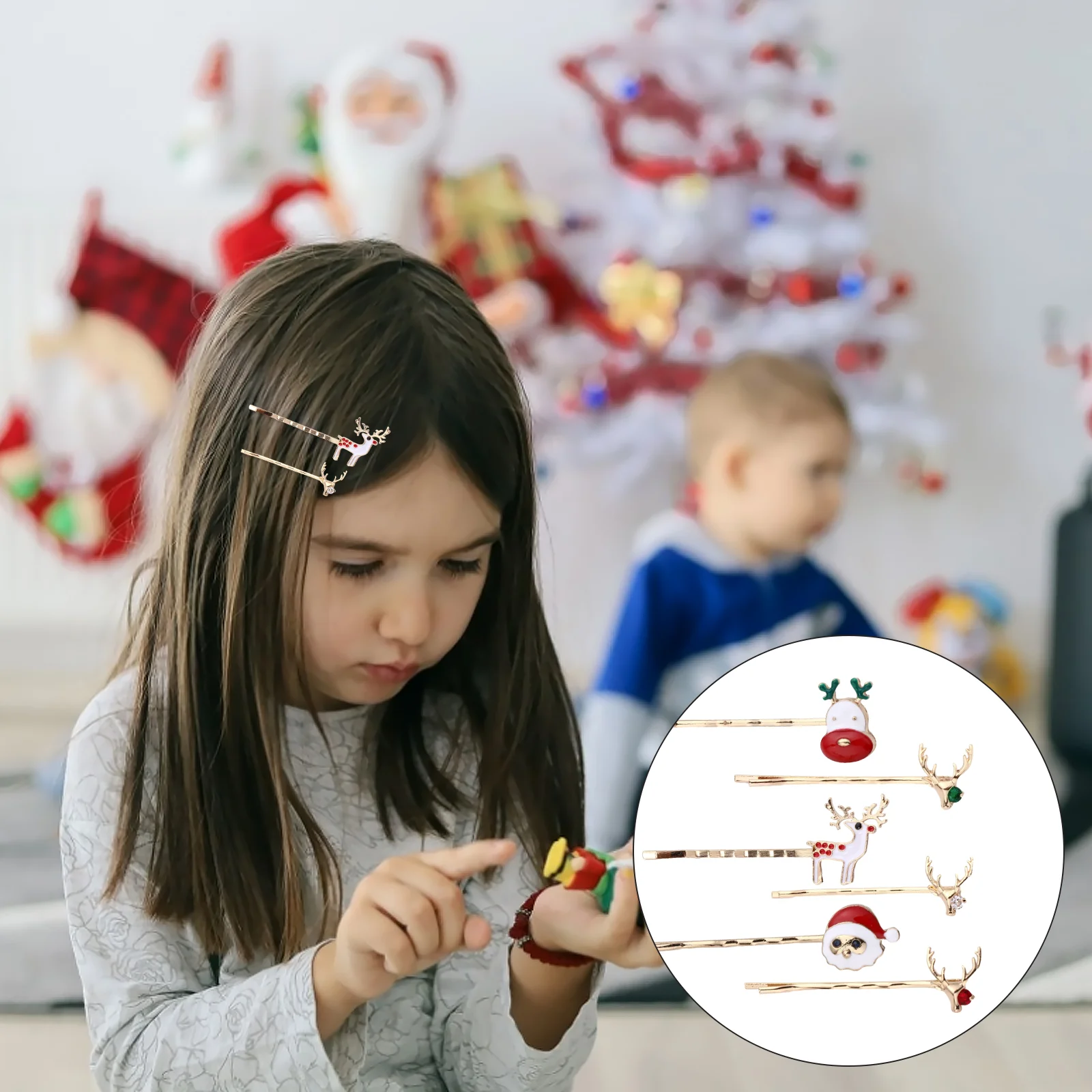 

Snowman Hair Hairpins Christmas Clips Elk Pinsbarrettes Hairpin Party Holiday Clip Bobby Xmas Santa Girl Barrette Antler
