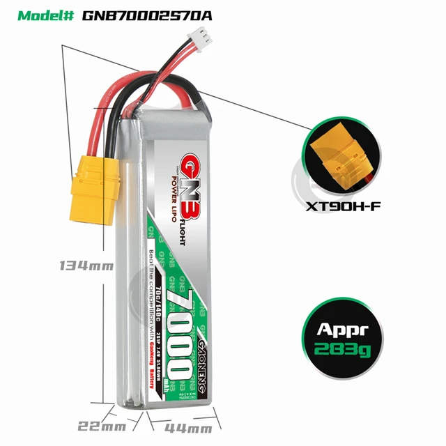 Gaoneng GNB 2S 7.4V 7000mAh 70C Lipo XT90