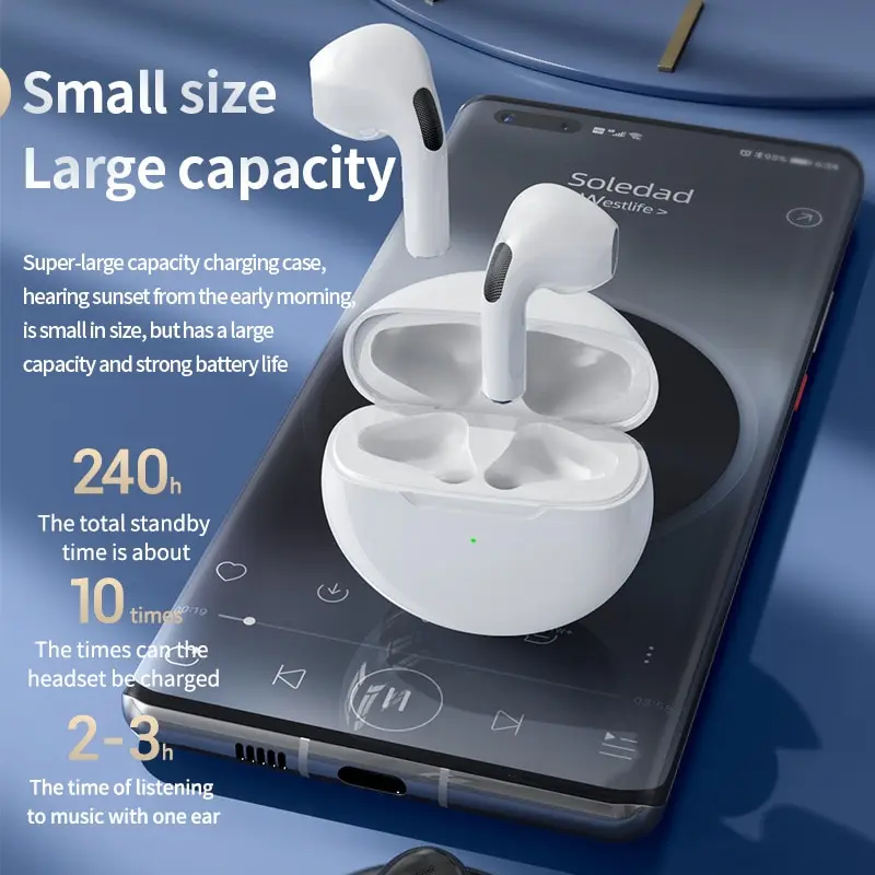 

Pro6 Wireless Bluetooth Headphones Tws Earphones Mini Heaset with Charging Case Waterproof Earbuds for All Phone Huawei iPhone