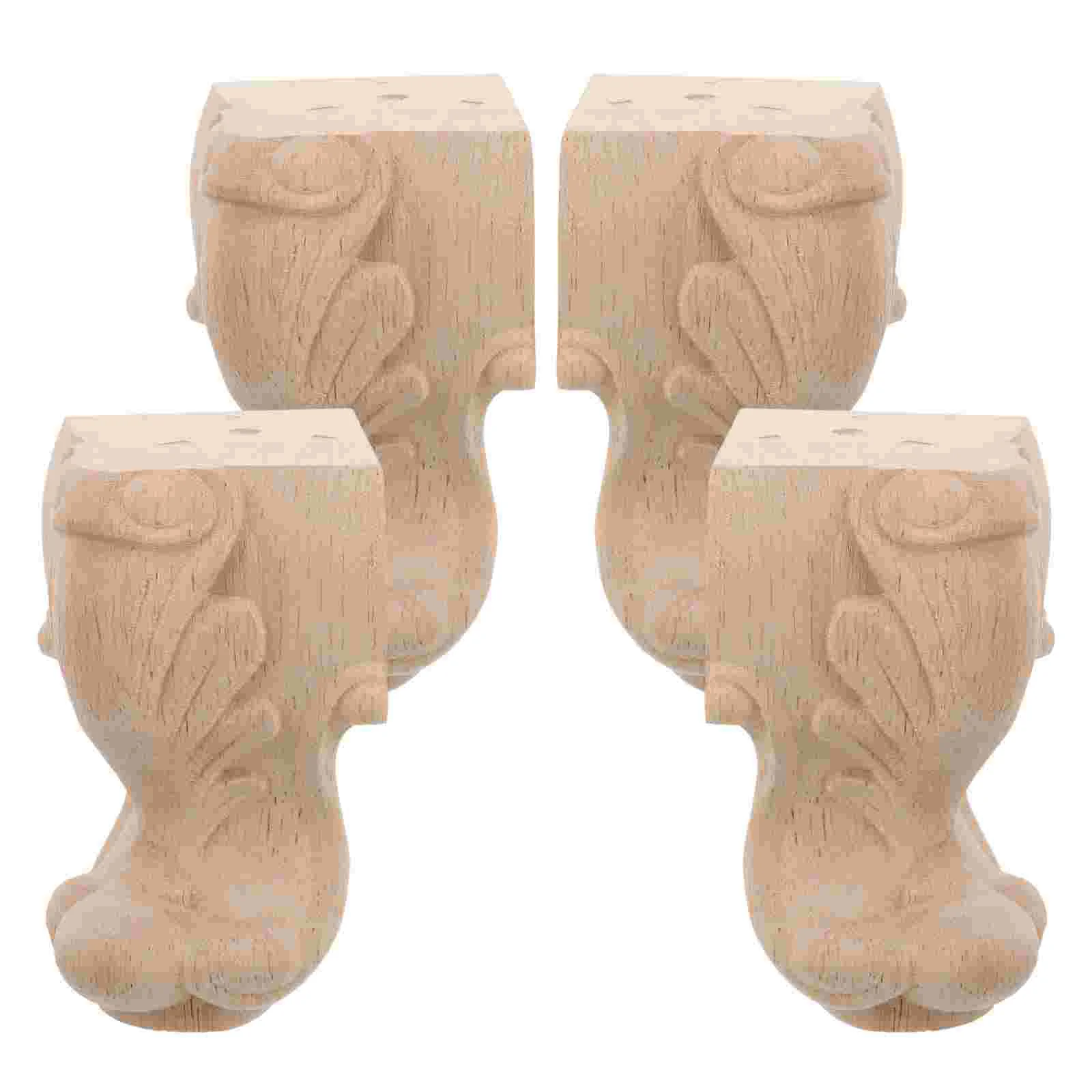 

4 Pcs Legs Furniture Replacement Sofa Feet Shoebox Chair Extenders Wooden Dresser