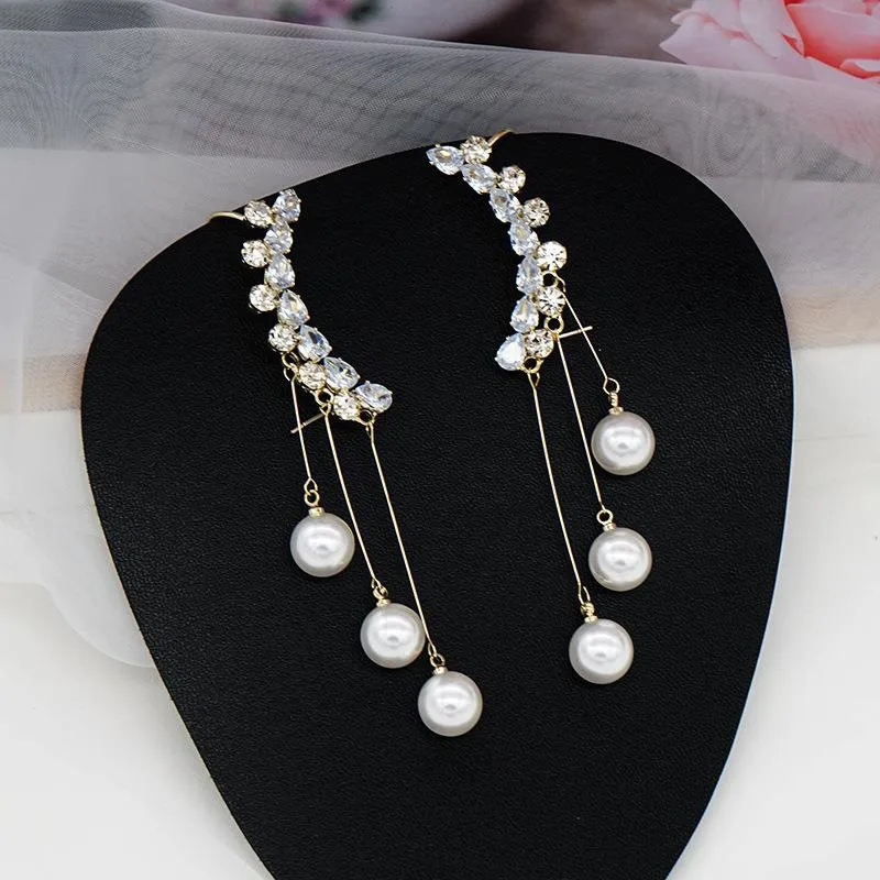 

Новые Индивидуальные модные дизайнерские серьги с цирконом для женщин светильник Роскошные темпераментные жемчужные серьги с кисточками ...