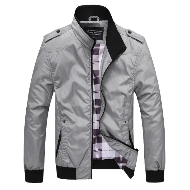 

2023 Spring Autumn Men's Bomber Jackets Solid Coats Male Casual Stand Collar Jacket Coat Outerdoor Overcoat Men Clothing M-4Xl