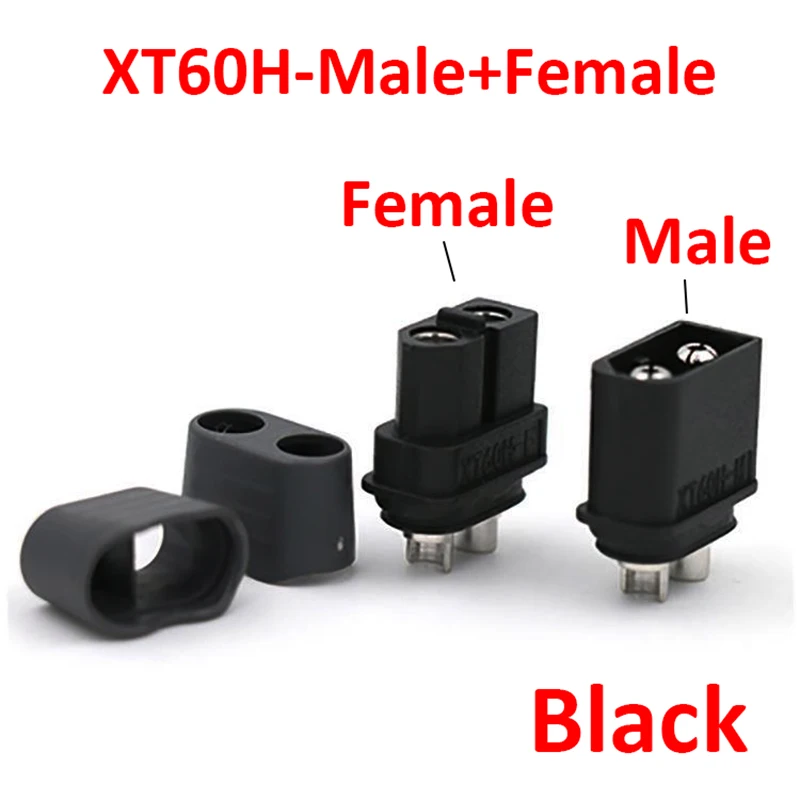 Никелированные разъемы питания XT60H (XT60 Upgrade) Папа-мама с оболочкой 1 шт.