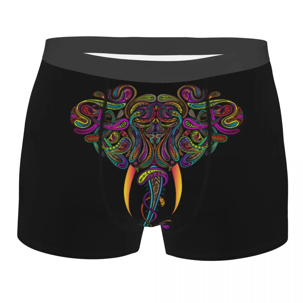 Mens Boxer Sexy Underwear Colorful Elephant Underpants Male Panties Pouch Short Pants