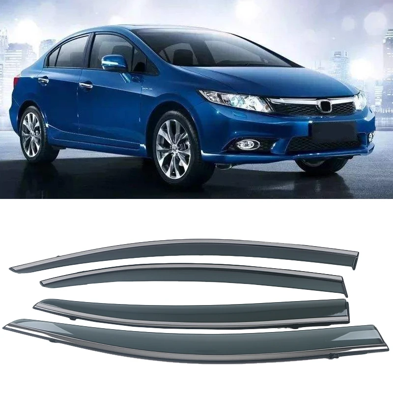 

Car Window Accessories For Honda Civic 9th Sedan 2012 2013 2014 2015 Window Deflector Rain Guard Visor Awnings Weathershileds