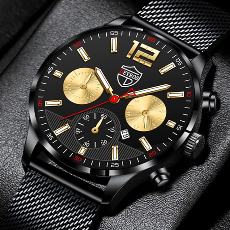 

Fashion Mens Watches Men Luxury Stainless Steel Mesh Belt Analog Quartz Wristwatch Male Casual Sports Leather Watch часы мужские