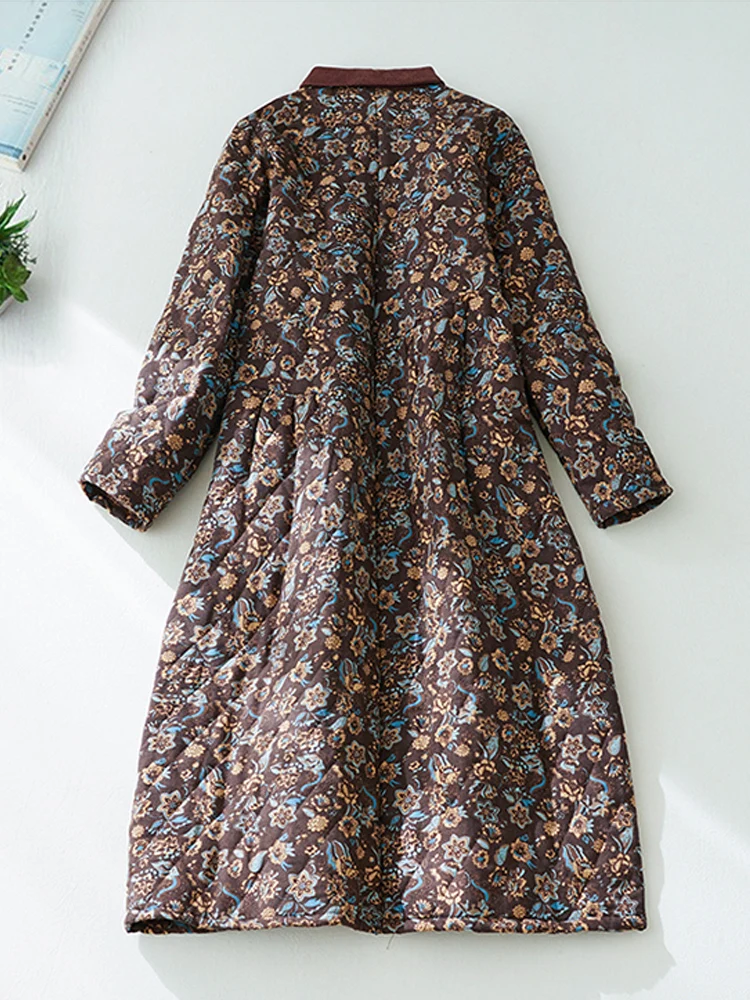 Высокое качество женские зимние платья в японском стиле новинка 2024 стеганые