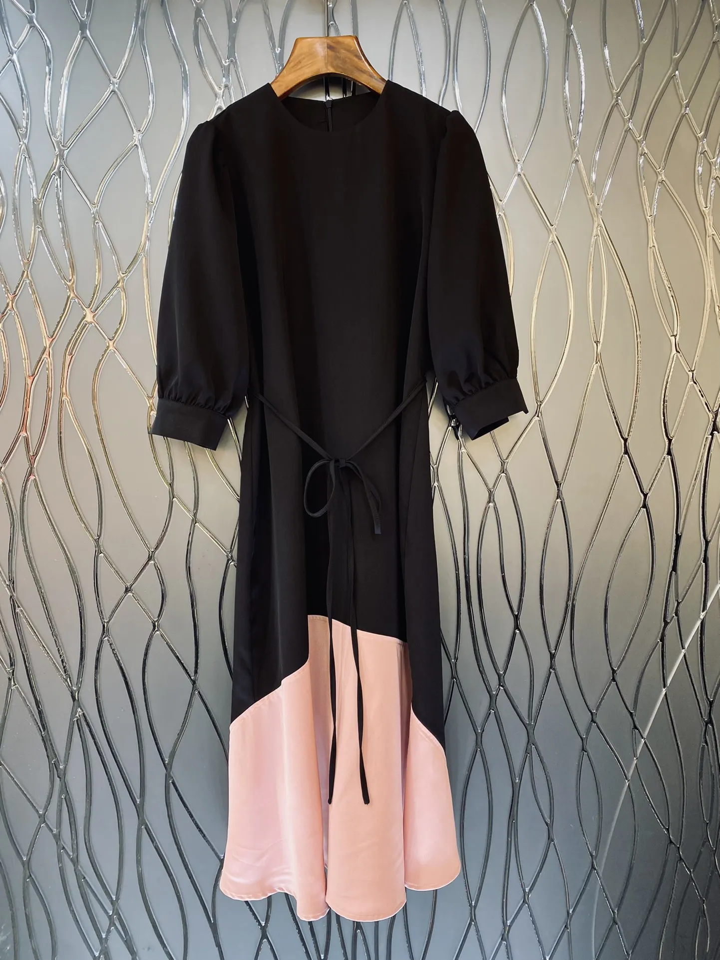 

2023 Early Spring Fashion New Women's clothing Color Block Lace-up Dress 0329