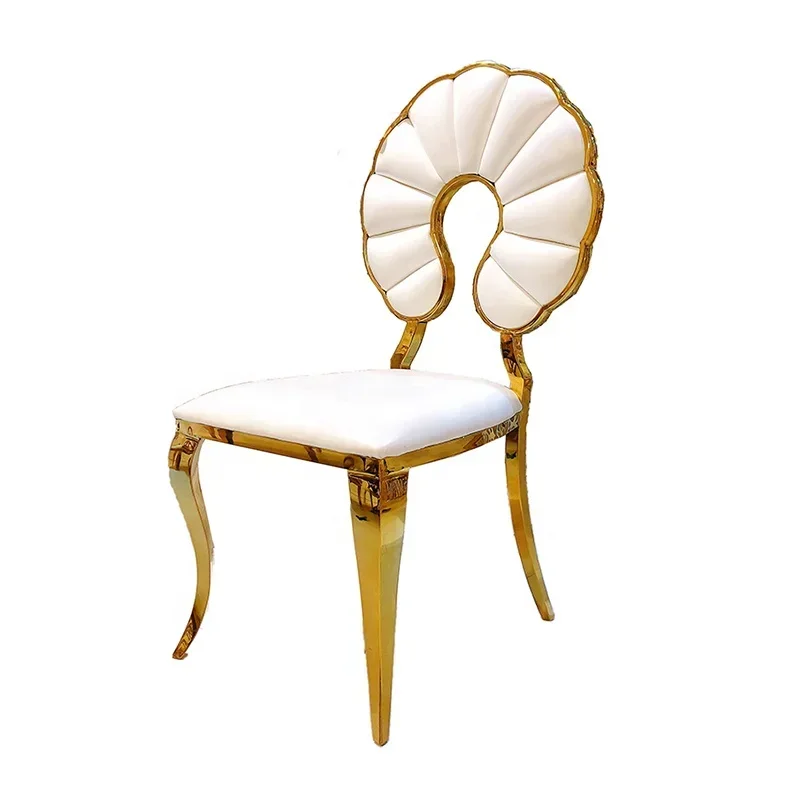 Новый дизайн стулья для отелей круглая спинка мягкая кожа нержавеющая сталь