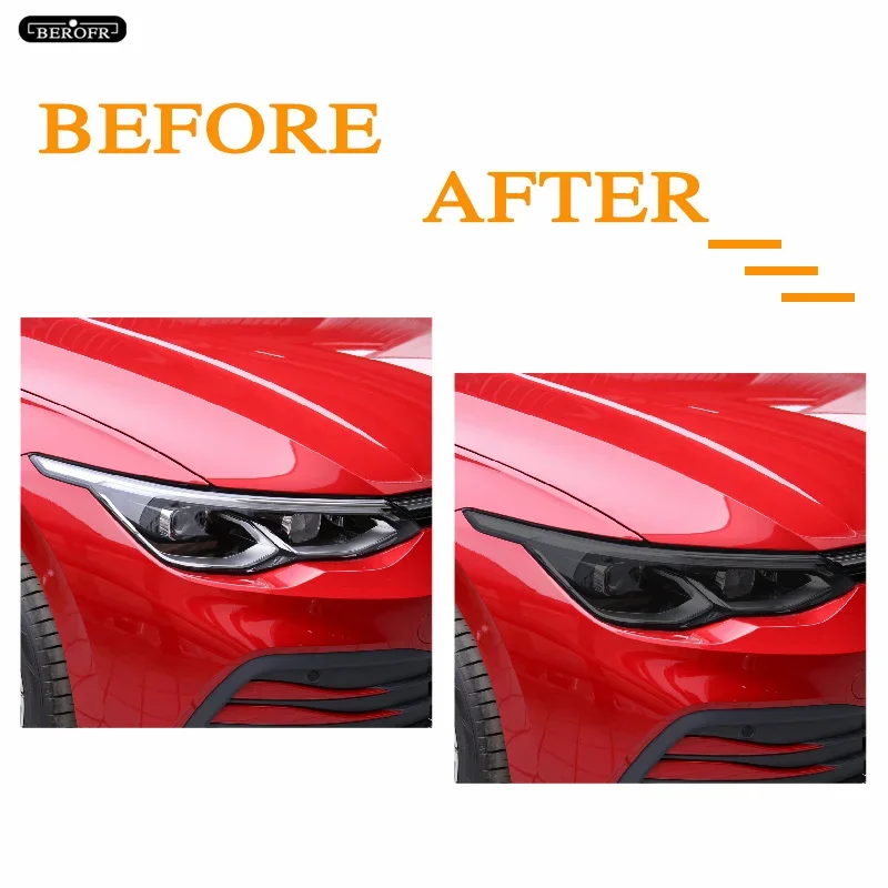 2 шт. Защитная затеняющая пленка для автомобильной фары дымчато-черная