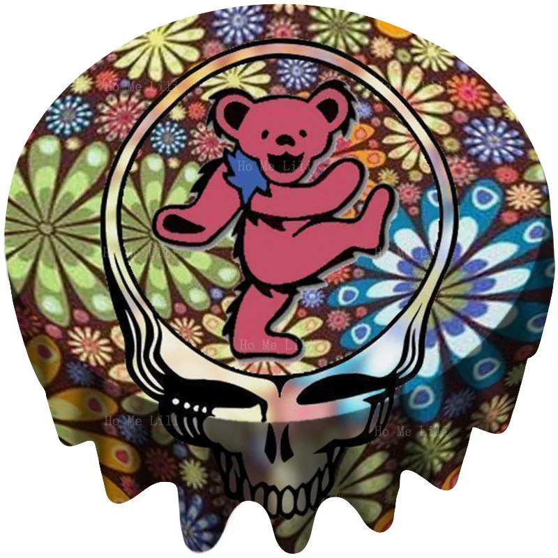 

The Dancing Bear Is An American Hippie Rock Classic Round Tablecloth By Ho Me Lili For Tabletop Decor