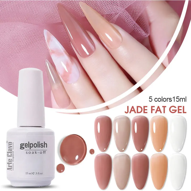

Arte Clavo Transparent Jelly Gel Polish Vernis Semi Permanent Pink White Hybrid Varnish For Nail France Manicure Gel Nail Art