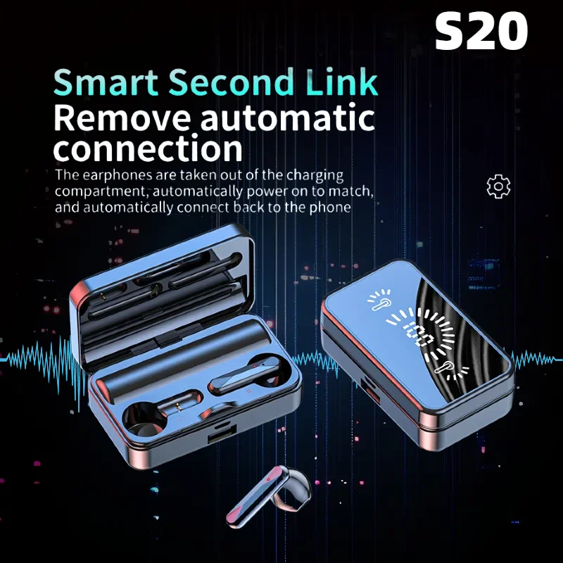 Беспроводные спортивные Стереобасовые наушники-вкладыши S20