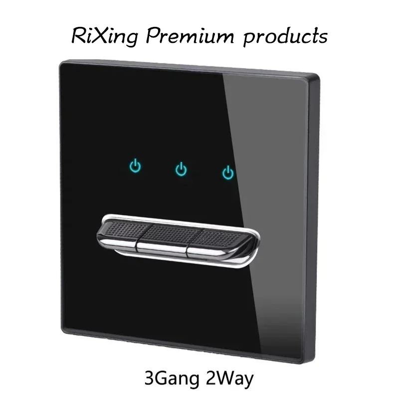 

Панель из закаленного стекла Настенный светодиодный переключатель ЕС Великобритания Стандарт 16a Розетка Ретро Тумблер USB TypeC Настенный SAT TV TEL NET Черная розетка