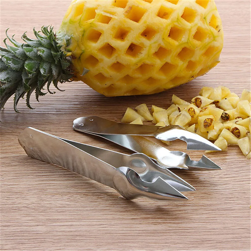 

Stainless Steel Strawberry Huller Fruit Peeler Pineapple Corer Slicer Cutter Kitchen Knife Gadgets Pineapple Slicer Clips New