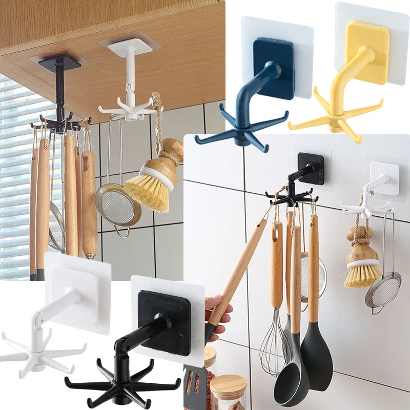 

Kitchen Hook 360 Degrees Rotated Rotatable Rack Multi-Purpose Hanging Hooks For Organizer and Storage Kitchen Accessories