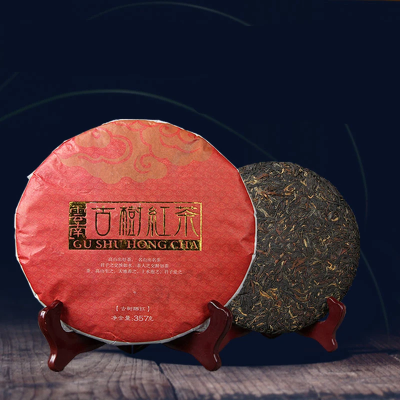 

2020/2021 Yunnan Old Tree Black Chinese Tea Dianhong Feng Qing Red Tea Cake 357g Droshipping