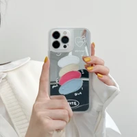 mirror oil pattern color matching phone case for iphone 13 12 11 xs xr x pro max 7 plus ins style simple thin protect cover