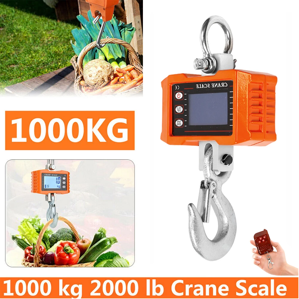 

High Precision Digital Crane Scale 1000kg Heavy Duty Hanging Wireless Remote Control Electronic Crane Hook Scale Dustrial Scale