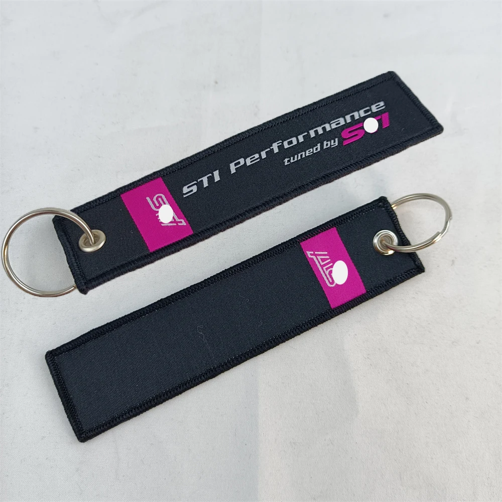 

Car Fabric Keychain Key Ring Black Key Tag for Sti Performance Subaru Forester Impreza Xv Man Automotive Accessories Gadgets