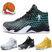mens wear resistant non slip basketball shoes lace up high top basketball shoes trendy high stretch street sports shoes