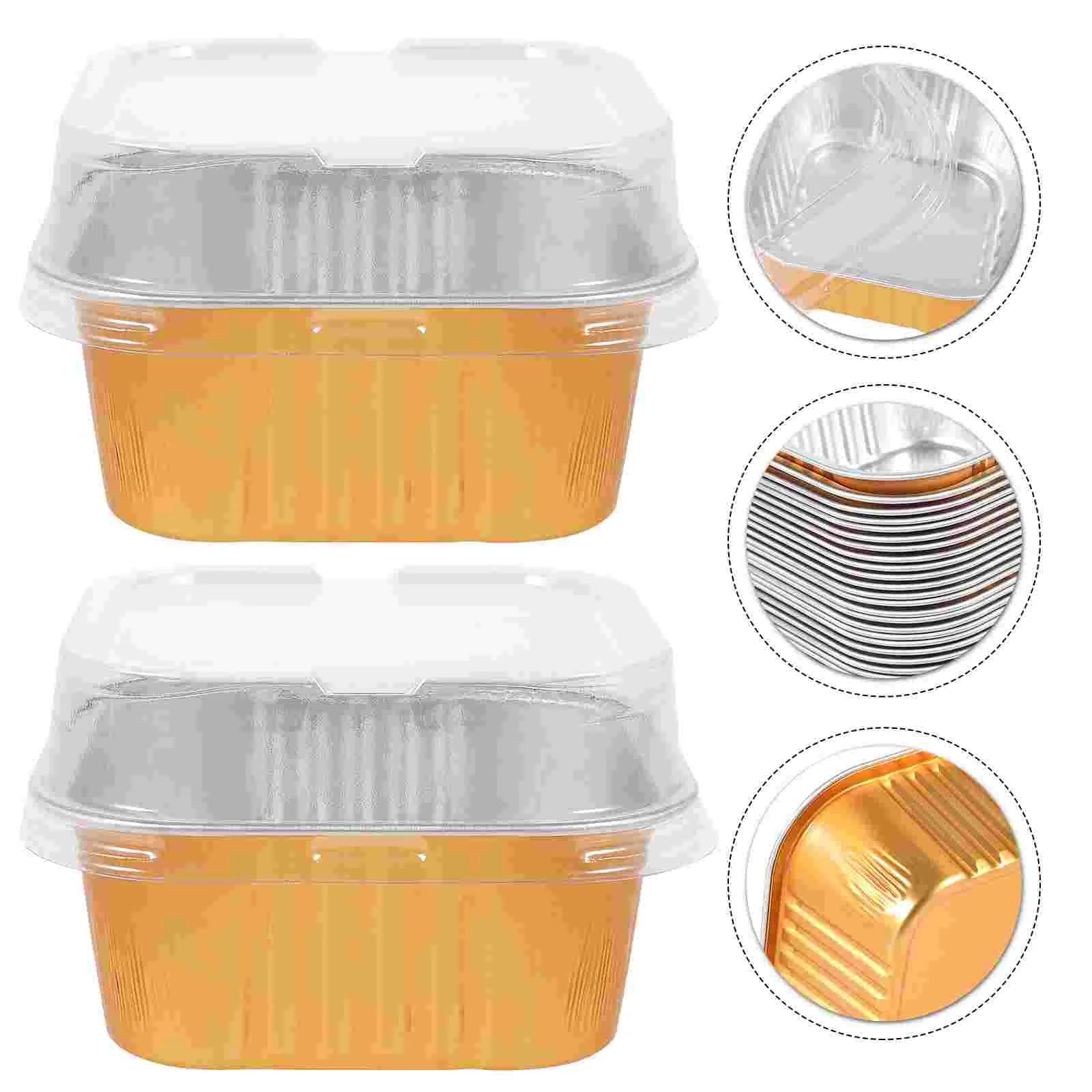 

40 Sets Aluminum Cake Pans Loaf Pans Lids Foil Muffin Pans Cupcake Cups Small Tins With Lids Ramekins for Baking Kitchen Home