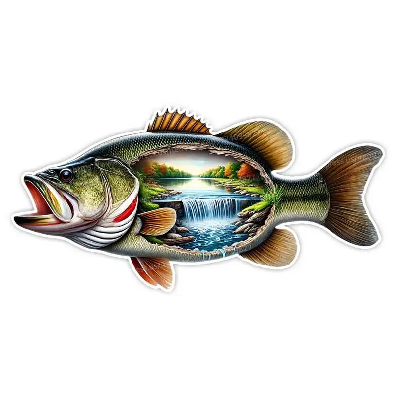 Наклейка для рыбалки, виниловая наклейка, водостойкая наклейка на заднее окно, мотоцикл, кемпер, бампер, грузовик, украшение для ноутбука SH817