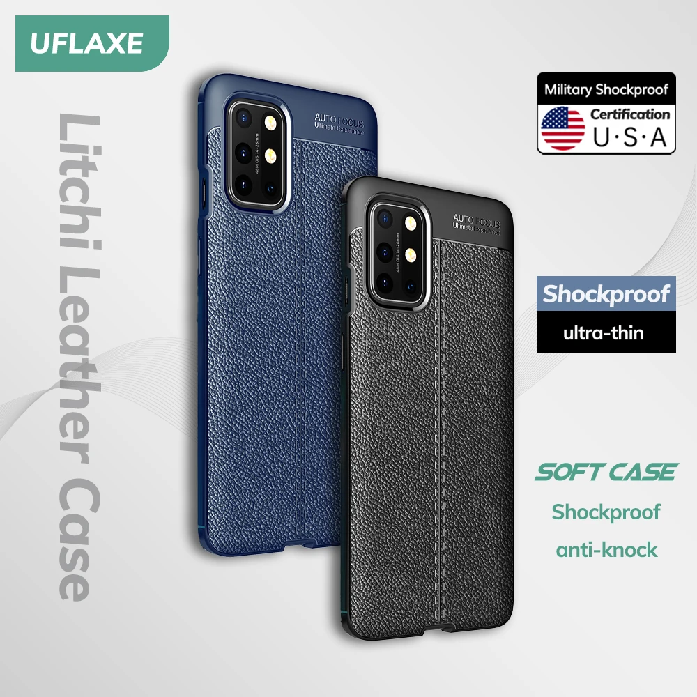 UFLAXE Original Shockproof Case for OnePlus 8T OnePlus 8 Pro Soft Silicone Back Cover TPU Leather Casing