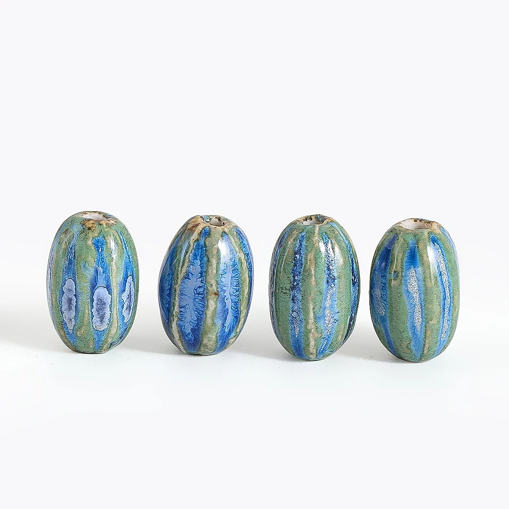 2 шт. в форме тыквы овальные керамические фарфоровые бусины ручной работы