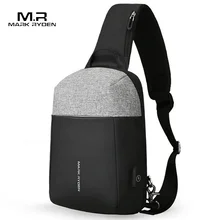 크로스 바디 다층 방수 캔버스 폴리에스터 도난 방지 배낭, USB 충전기 케이스 포함, 아이패드 프로 미니 2 3 4 용