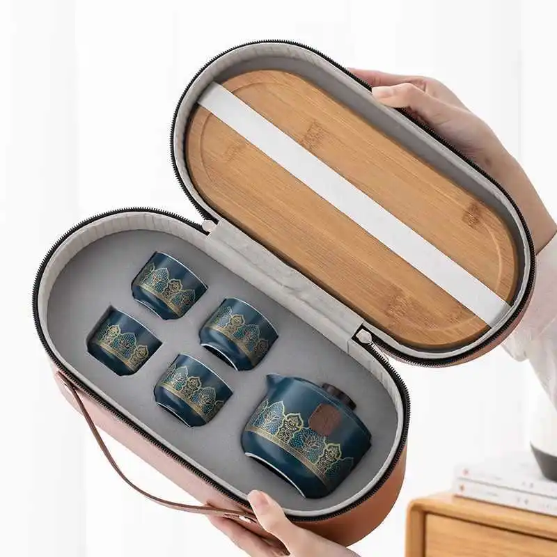 Дорожный чайный сервиз портативный уличный маленький дорожная чайная чашка