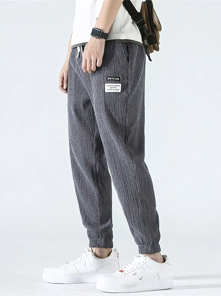 Повседневные спортивные брюки-джоггеры из ледяного шелка и льна мужские