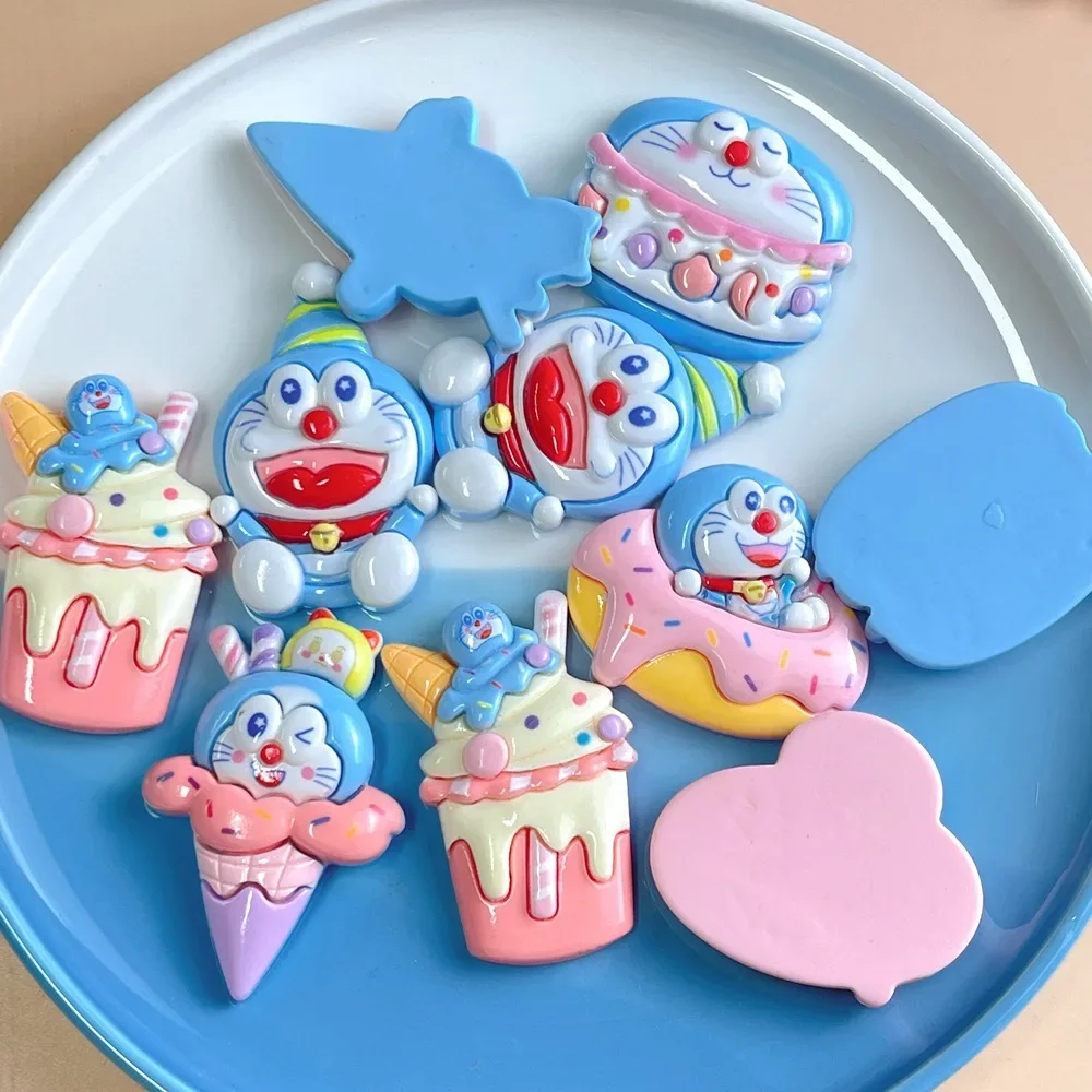 2 шт. Мультяшные полимерные принадлежности Doraemon с плоской задней стороной