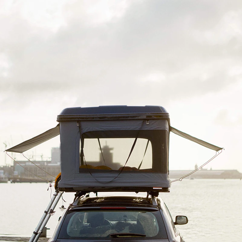 

2021 Sun Shelter Auto Canopy Camper Trailer rooftop Tent hard shell roof top tent Big screen car camping
