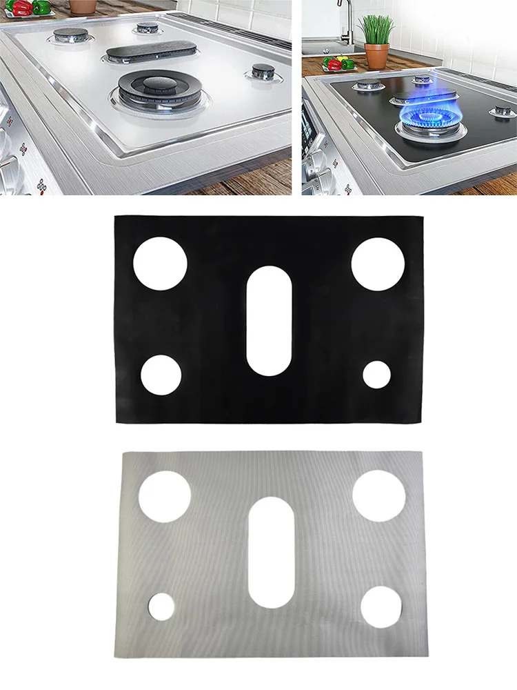 

5-Hole Cooktop Mat Gas Stove Furnace Cleaning Pad Cooktop Scratch Protector Guard High Temperature Resistant Oil Pad Cooker Mat