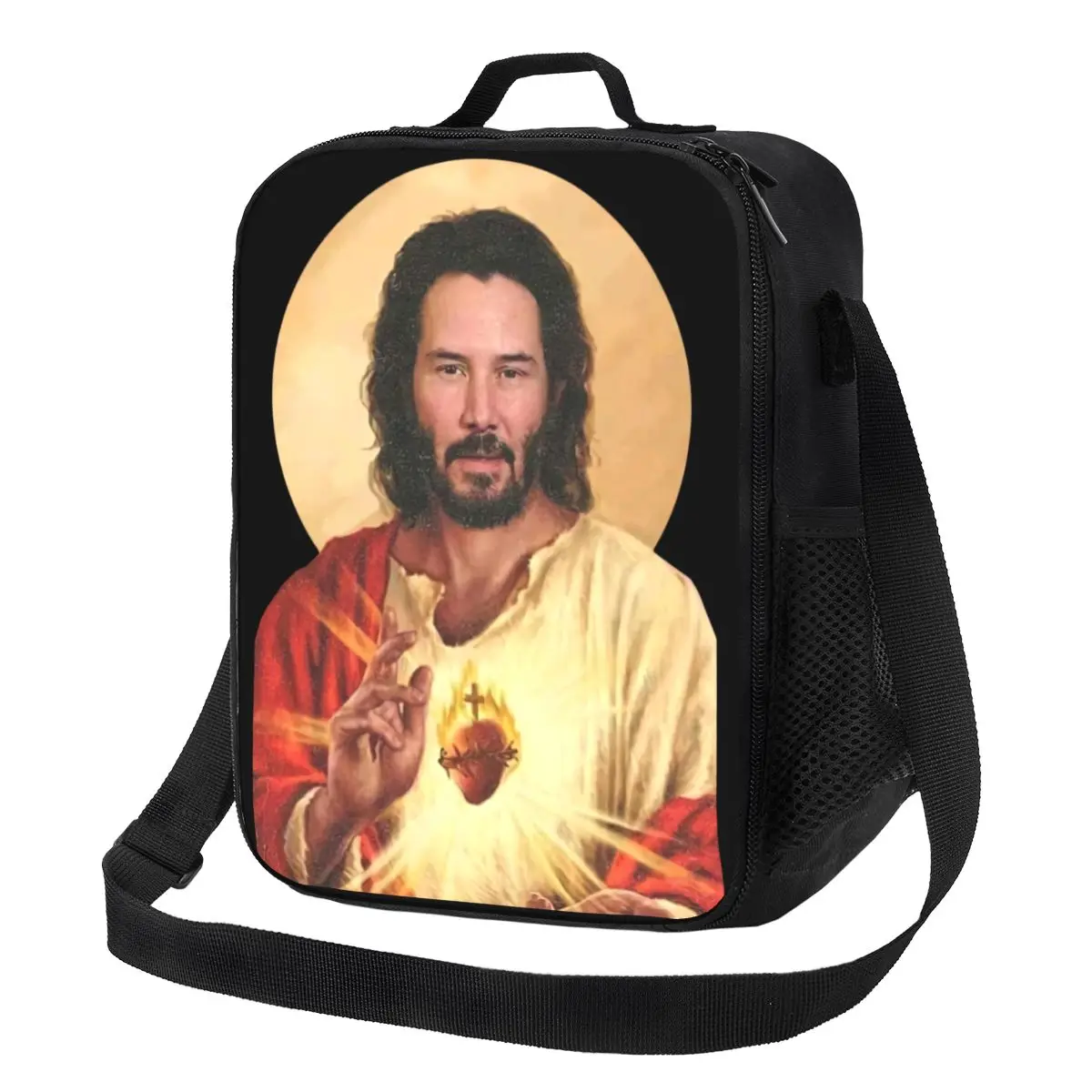 

Изолированные обеденные сумки Saint Keanu reорита для открытого пикника Иисуса мема Джон фитиль герметичный охладитель термальная коробка для б...