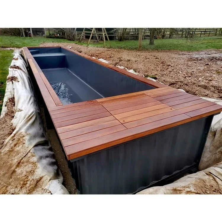 Фото Индивидуальный роскошный 40-футовый контейнерный бассейн Infinity Pool с возможностью выбора размера и цвета, с мозаичной плиткой из стекла – премиальное украшение для заднего двора №3