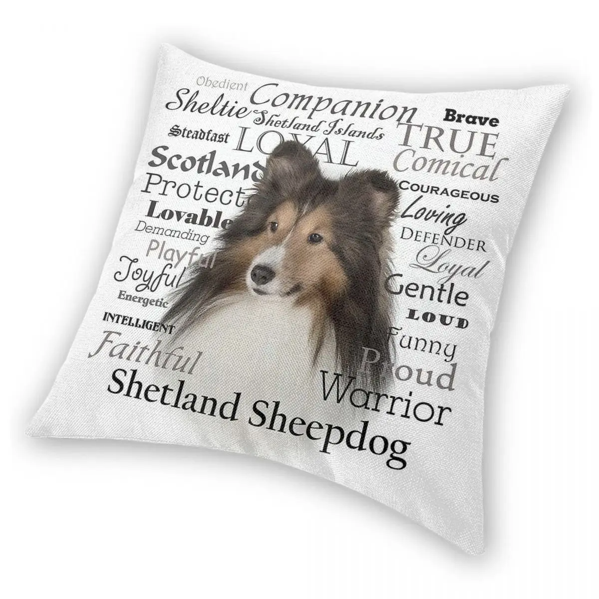 Квадратная наволочка Sheltie черты полиэстер лен бархат креативная декоративная