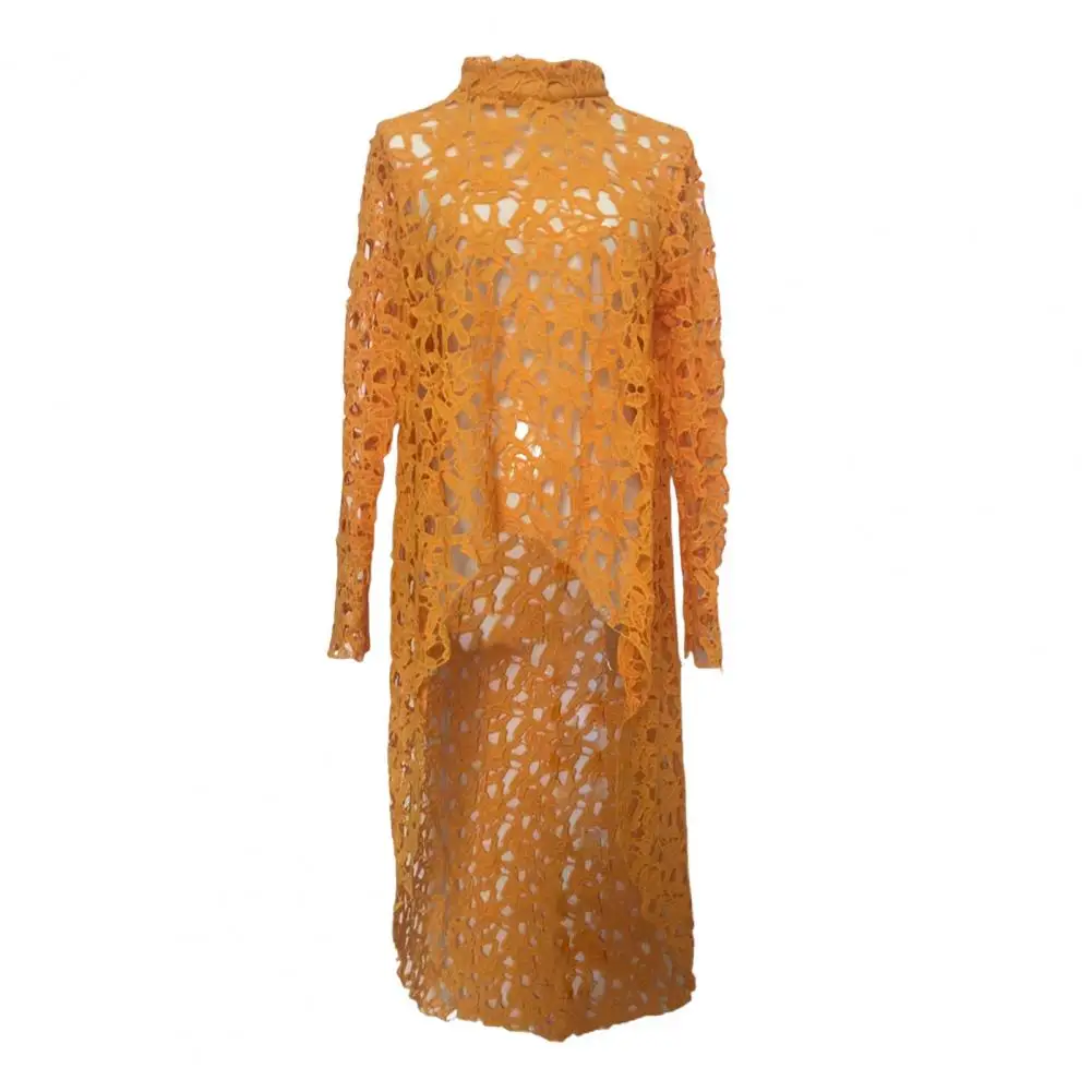 Полый кружевной топ с украшением элегантный цветочным принтом в стиле пэчворк