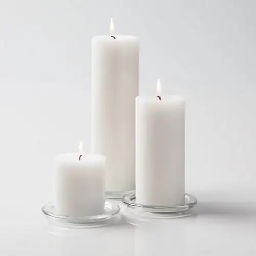 

Pillar Candles 3" x3", 3" x6" & 3" x9" White Set of 3