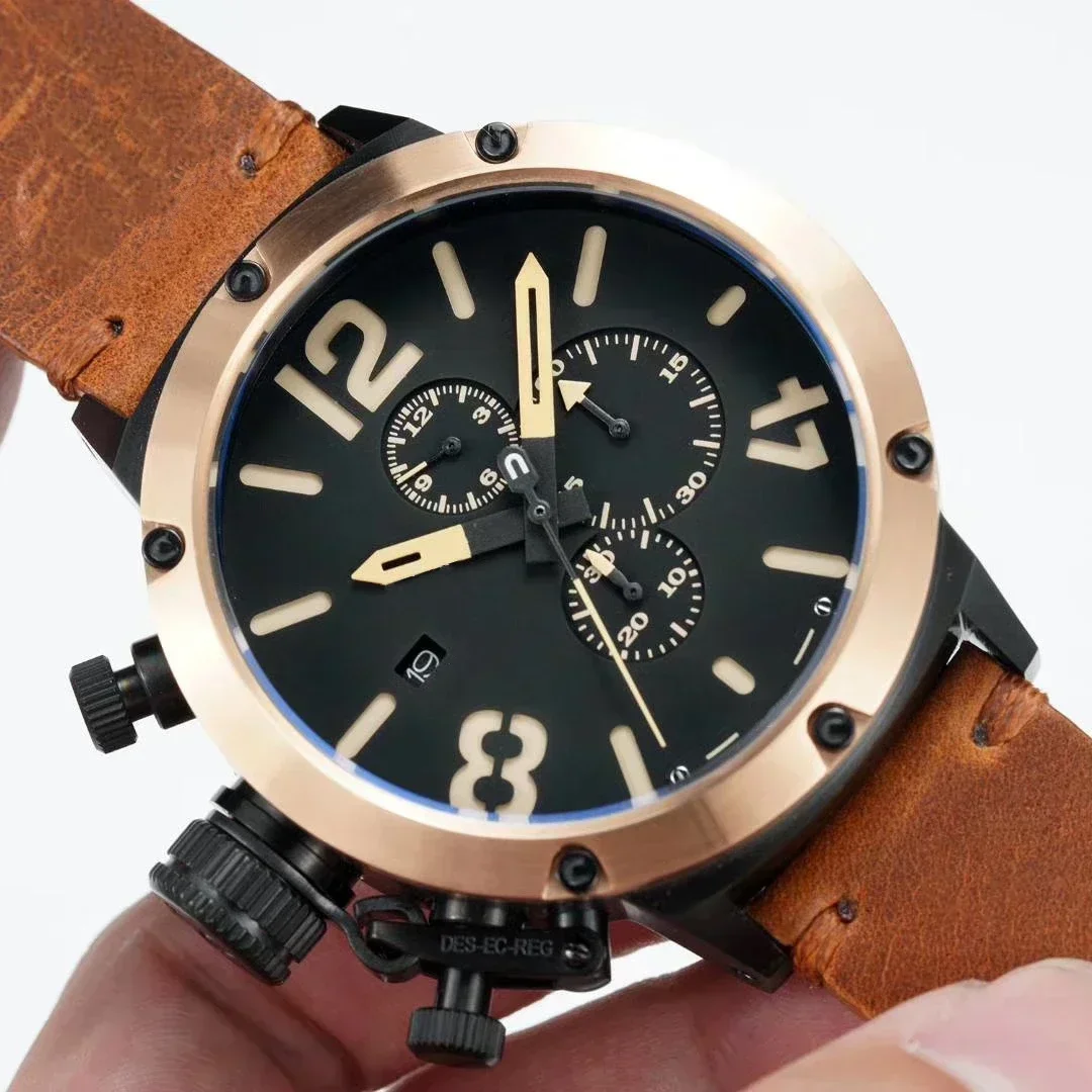 Мужские кварцевые часы с хронографом U1001 U72 Chimera Black Rose Gold