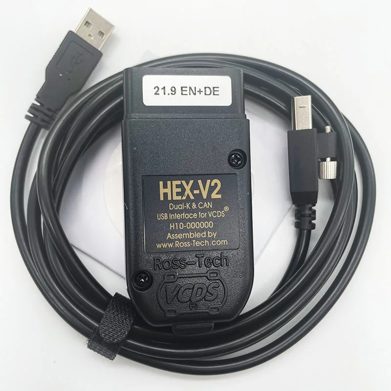 VCDS VAG COM 2022 HEX V2 USB интерфейс VagCom 21 9 OBDII тестеры для VW AUDI Skoda Seat Английский Немецкий OBD
