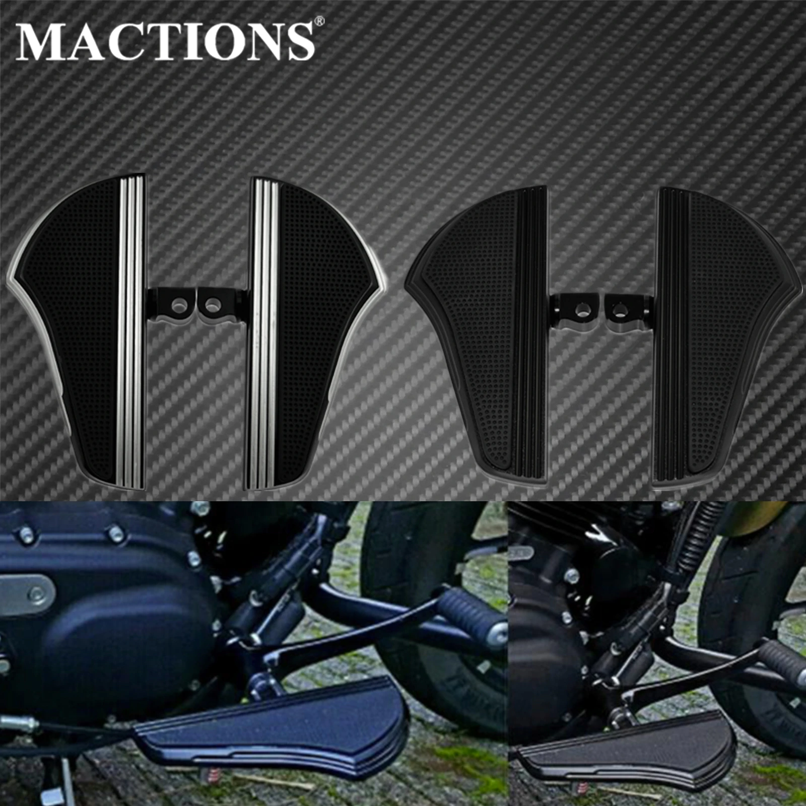 

2xMotorcycle CNC Rear Passenger Floorboards Footrest Male Mount Foot Pegs For Harley Touring Electra Glide Dyna Sportster XL 883